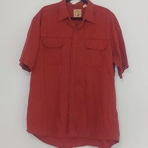 REDHEAD XL button down tshirt 100% cotton red